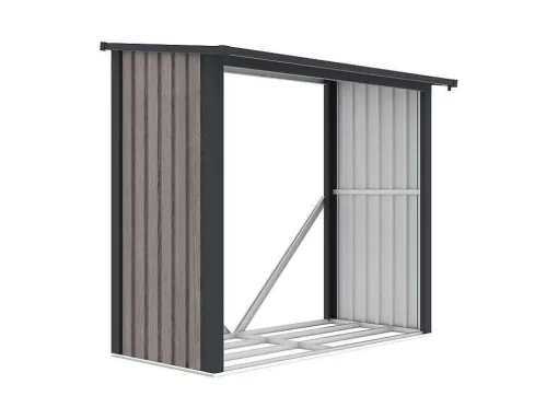 Tuinhuisje Van Verzinkt Staal Met Houteffect 1,98 M3 - 2 Kub - B182 X D89 X H156 Cm - Birwood