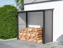 Tuinhuisje Van Verzinkt Staal Met Houteffect 1,98 M3 - 2 Kub - B182 X D89 X H156 Cm - Birwood