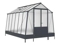 Tuinkas Van Polycarbonaat 9,1 M Met Grondplaat- Antraciet - Asarina