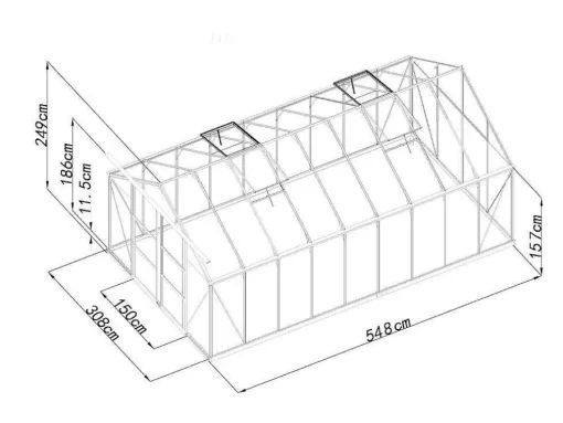Tuinkas Van Polycarbonaat 16,8 M Ixora Met Basis