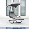 Tuinschommelstoel Met Parasol En Antracietkleurig Kussen - Waterbestendig - Moheli