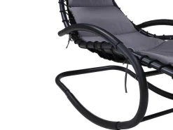 Tuinschommelstoel Met Parasol En Antracietkleurig Kussen - Waterbestendig - Moheli