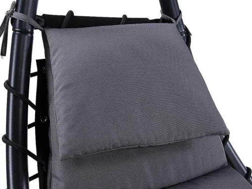 Tuinschommelstoel Met Parasol En Antracietkleurig Kussen - Waterbestendig - Moheli