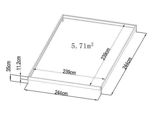 Tuinserre Van Polycarbonaat Anissa Met Basis - 5,9 M - Antraciet
