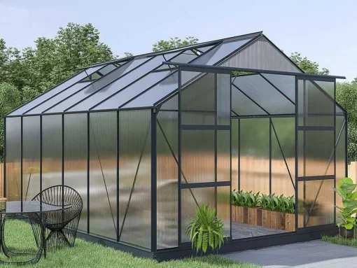 Tuinserre Van Polycarbonaat In 13M Kalida - Antraciet