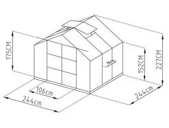 Tuinserre Van Polycarbonaat Anissa Met Basis - 5,9 M - Groen