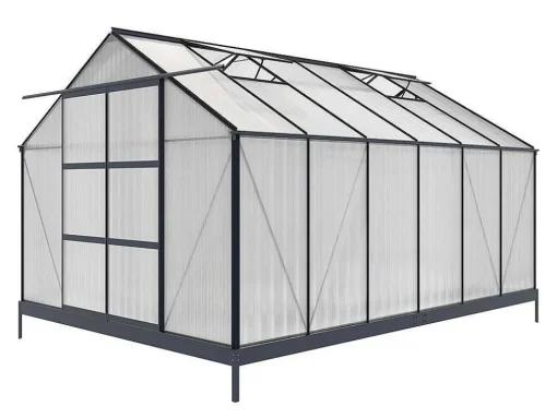 Tuinserre Van Polycarbonaat In 13M Kalida - Antraciet