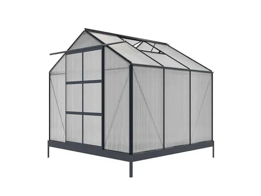 Tuinserre Van Polycarbonaat Anissa Met Basis - 5,9 M - Antraciet