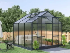 Tuinserre Van Polycarbonaat Anissa Met Basis - 5,9 M - Antraciet