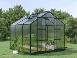 Tuinserre Van Polycarbonaat Anissa Met Basis - 5,9 M - Groen