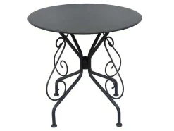 Tuinset Met Tafel En 4 Stoelen Van Metaal Met Smeedijzer Aspect - Antraciet - Guermantes