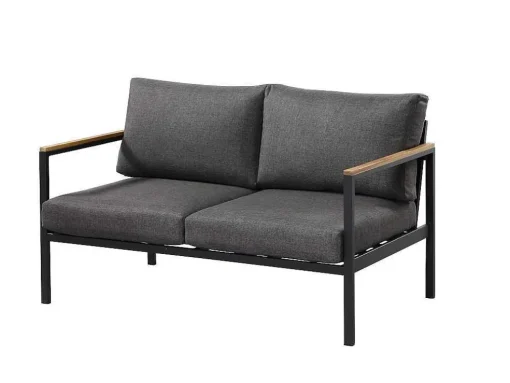 Tuinset Van Aluminium: Een Tweezitsbank, Twee Fauteuils En Een Salontafel Van Vairao Van Mylia