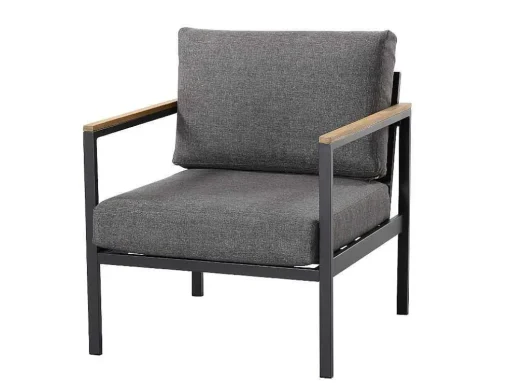 Tuinset Van Aluminium: Een Tweezitsbank, Twee Fauteuils En Een Salontafel Van Vairao Van Mylia