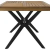 Tuintafel Van Acaciahout En Zwart Metaal Tobaga - L. 180 Cm