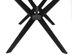 Tuintafel Van Acaciahout En Zwart Metaal Tobaga - L. 180 Cm