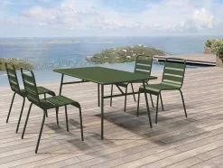 Tuintafel Van Metaal - L160 Cm - Kaki - Mirmande