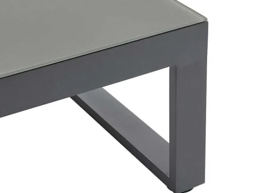 Tuinzithoek Van Aluminium: Salontafel En Hoekbank Met Afneembare Hoek 6 Personen - Antraciet - Palaos Ii