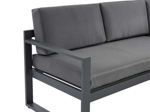 Tuinzithoek Van Aluminium: Salontafel En Hoekbank Met Afneembare Hoek 6 Personen - Antraciet - Palaos Ii