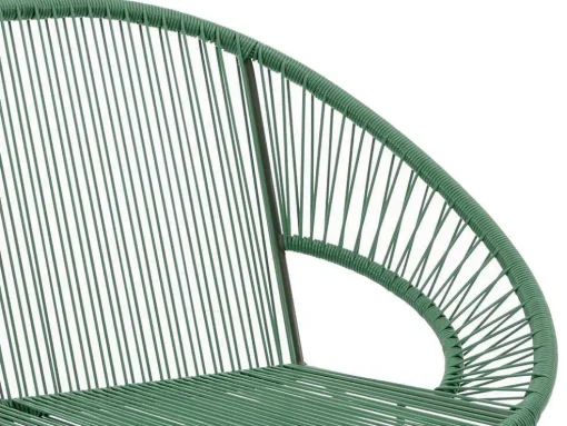 Tuinzithoek Van Gevlochten Harsdraden: Twee Fauteuils, Een Bank En Een Tafel - Kaki - Alios Iii Van Mylia
