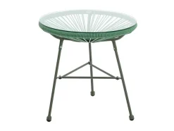 Tuinzithoek Van Gevlochten Harsdraden: Twee Fauteuils, Een Bank En Een Tafel - Kaki - Alios Iii Van Mylia