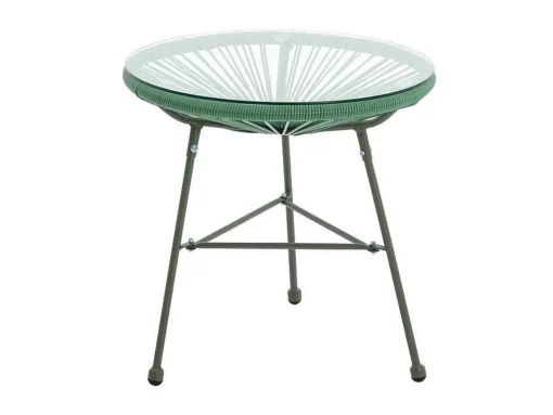 Tuinzithoek Van Gevlochten Harsdraden: Twee Fauteuils, Een Bank En Een Tafel - Kaki - Alios Iii Van Mylia