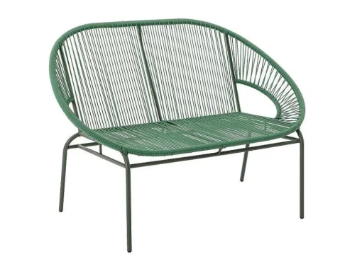 Tuinzithoek Van Gevlochten Harsdraden: Twee Fauteuils, Een Bank En Een Tafel - Kaki - Alios Iii Van Mylia