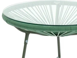 Tuinzithoek Van Gevlochten Harsdraden: Twee Fauteuils, Een Bank En Een Tafel - Kaki - Alios Iii Van Mylia