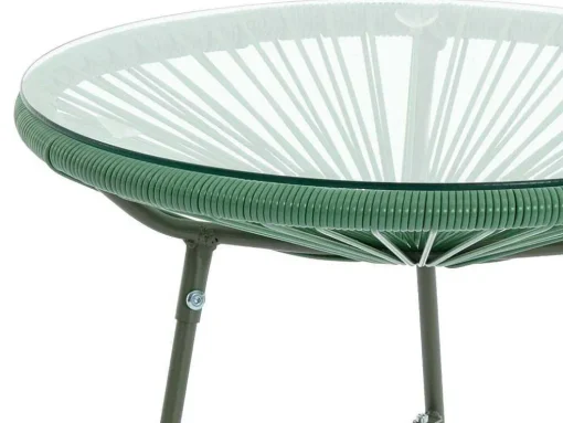 Tuinzithoek Van Gevlochten Harsdraden: Twee Fauteuils, Een Bank En Een Tafel - Kaki - Alios Iii Van Mylia
