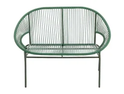 Tuinzithoek Van Gevlochten Harsdraden: Twee Fauteuils, Een Bank En Een Tafel - Kaki - Alios Iii Van Mylia