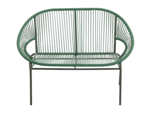 Tuinzithoek Van Gevlochten Harsdraden: Twee Fauteuils, Een Bank En Een Tafel - Kaki - Alios Iii Van Mylia