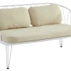 Tuinzithoek Van Metaal: 1 Tweezitsbank, 2 Fauteuils En 1 Salontafel - Wit - Arlesan