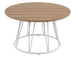 Tuinzithoek Van Metaal: 1 Tweezitsbank, 2 Fauteuils En 1 Salontafel - Wit - Arlesan