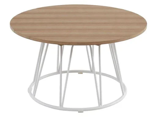Tuinzithoek Van Metaal: 1 Tweezitsbank, 2 Fauteuils En 1 Salontafel - Wit - Arlesan
