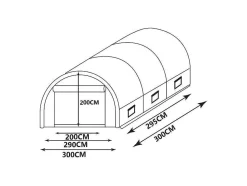 Tunnelkas Ipomea 9M - L300 X L300 X H200 Cm