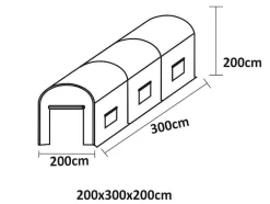 Tunnelkas Met Staalstructuur Ipomea 6M - L300Xb200Xh200 Cm