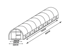 Tunnelkas Met Stalen Structuur Ipomea 24M - L800 X B300 X H200 Cm