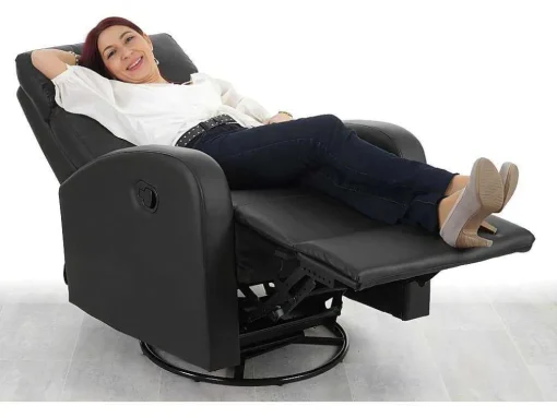Tv-Fauteuil Mcw-A54 Premium, Kunstleer Zwart