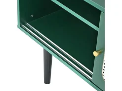 Tv-Meubel 160 Cm - 2 Rotan Schuifdeuren En 2 Lades - Groen