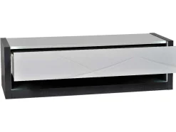 Tv-Meubel 1 Lade En 1 Vak - Met Led-Verlichting - Antraciet En Wit Gelakt - Ludmila