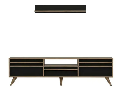 Tv-Meubel Hira - Zwart - 180X35X48 Cm - Epikasa