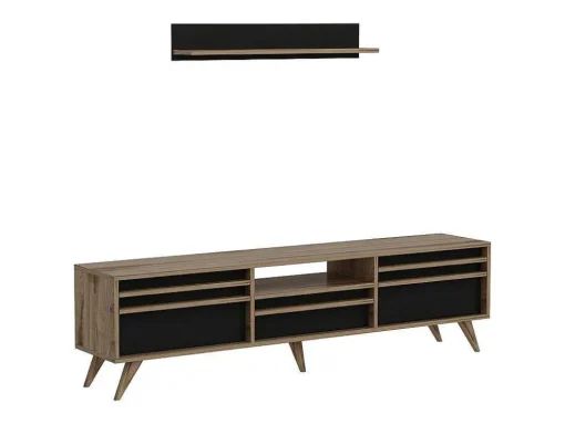 Tv-Meubel Hira - Zwart - 180X35X48 Cm - Epikasa