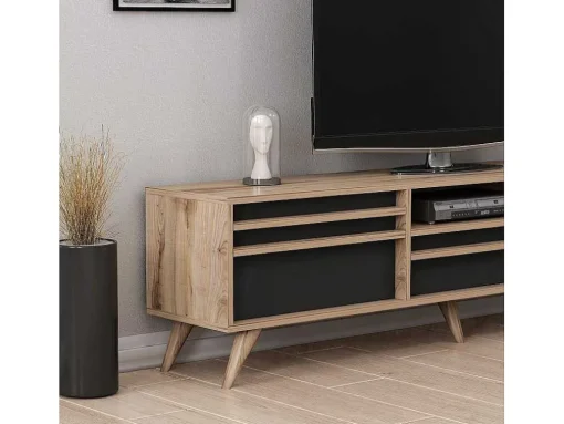 Tv-Meubel Hira - Zwart - 180X35X48 Cm - Epikasa