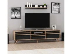 Tv-Meubel Hira - Zwart - 180X35X48 Cm - Epikasa