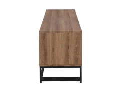 Tv-Meubel Met 3 Deuren En 2 Nissen - Mdf - Naturel En Zwart - Caratana
