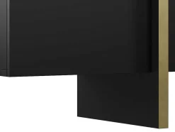 Tv-Meubel Met 4 Deuren Van Mdf - Zwart En Goud - Luvonia