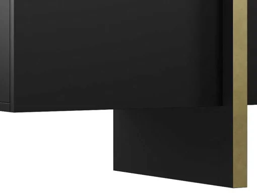 Tv-Meubel Met 4 Deuren Van Mdf - Zwart En Goud - Luvonia