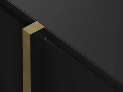 Tv-Meubel Met 4 Deuren Van Mdf - Zwart En Goud - Luvonia