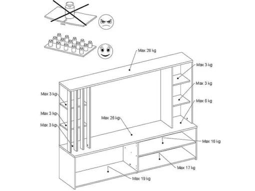 Tv-Wand Met Opbergruimte - Naturel En Wit - Gorbella