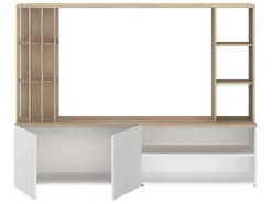Tv-Wand Met Opbergruimte - Naturel En Wit - Gorbella