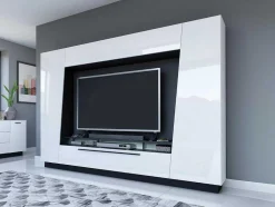 Tv-Wandmeubel Chace Met Opbergruimte - Witgelakt Mdf